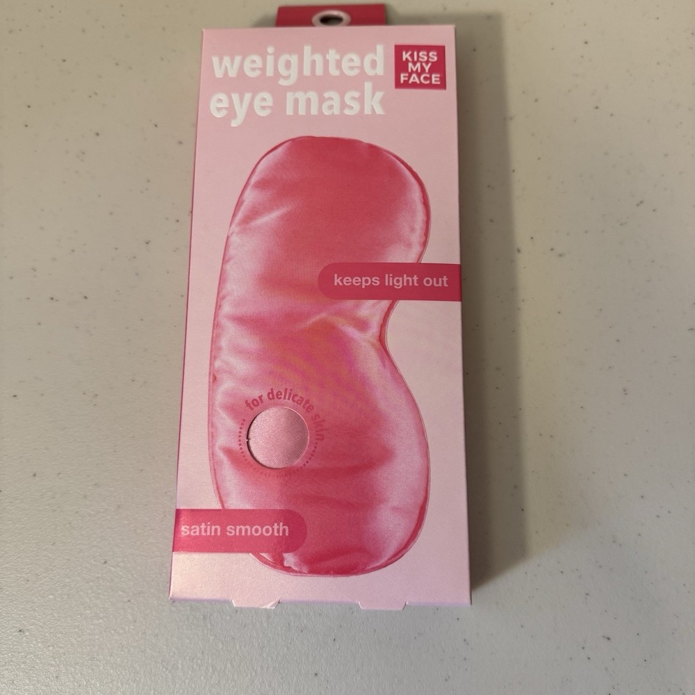 Kiss My‎ Face Weighted Eye Mask Satin Smooth Self Care Sleep Relax Pink NEW